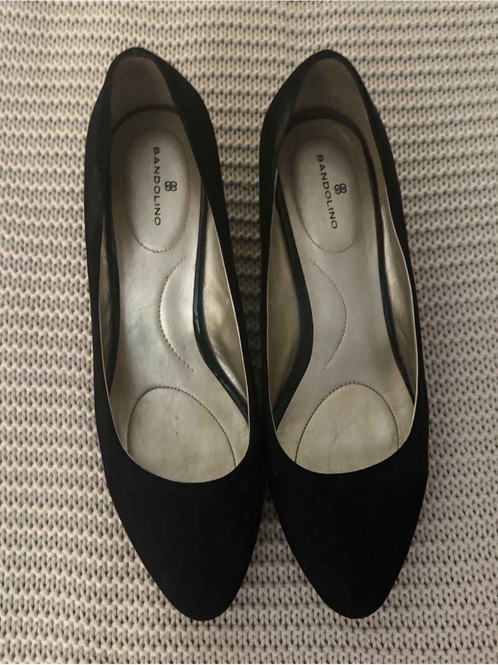 Bandolino Black Pointed-Toe Slip-On Flats